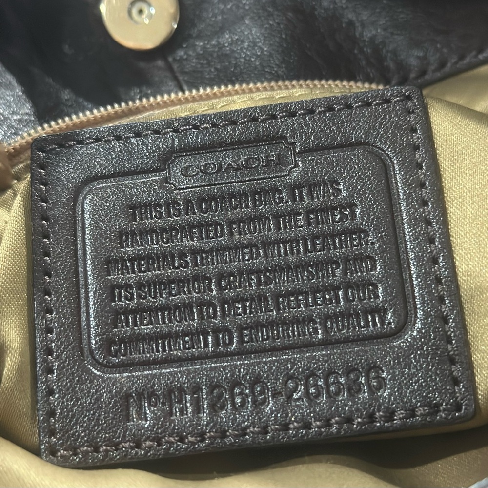 Coach Brown and Tan Hobo Bag with Zebra Print - Picture 5 of 14